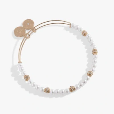 Alex And Ani Pearl Beaded Bangle Bracelet In Gold