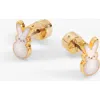Alex And Ani Peeps® Pearlized Bunny Stud Earrings In Green