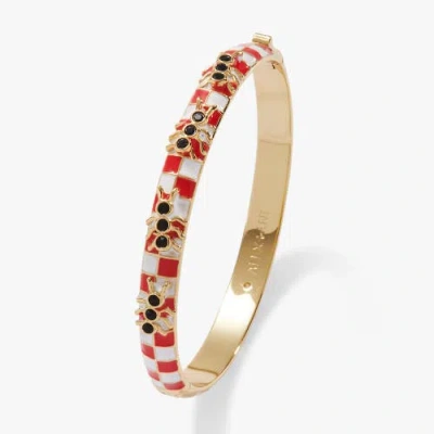 Alex And Ani Picnic Blanket Hinge Bangle With Ants In Red