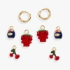 Alex And Ani Picnic Interchangeable Huggie Set In Red