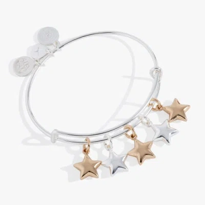 Alex And Ani Puffy Star Multi Charm Bangle Bracelet In Silver