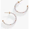 Alex And Ani Rice Pearl Hoop Earrings In Pearl