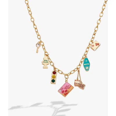 Alex And Ani Road Trip Multi-charm Necklace In Gold