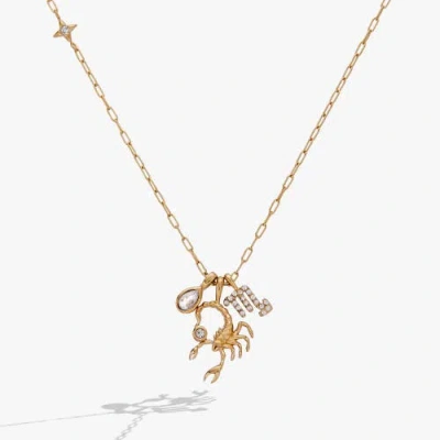 Alex And Ani Scorpio Zodiac Charm Cluster Necklace In Gold