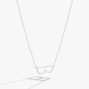 Alex And Ani Silver Elongated Initial Pendant Necklace In White