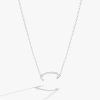 Alex And Ani Silver Elongated Initial Pendant Necklace In Metallic