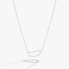 Alex And Ani Silver Elongated Initial Pendant Necklace In White