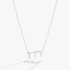 Alex And Ani Silver Elongated Initial Pendant Necklace In White