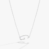 Alex And Ani Silver Elongated Initial Pendant Necklace In White