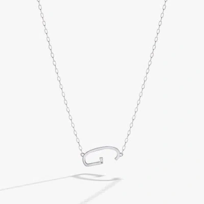 Alex And Ani Silver Elongated Initial Pendant Necklace In White