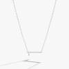 Alex And Ani Silver Elongated Initial Pendant Necklace In White
