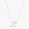 Alex And Ani Silver Elongated Initial Pendant Necklace In White