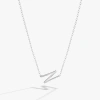 Alex And Ani Silver Elongated Initial Pendant Necklace In White
