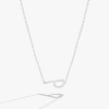 Alex And Ani Silver Elongated Initial Pendant Necklace In White