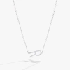 Alex And Ani Silver Elongated Initial Pendant Necklace In Metallic