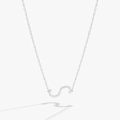 Alex And Ani Silver Elongated Initial Pendant Necklace In White