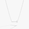 Alex And Ani Silver Elongated Initial Pendant Necklace In White