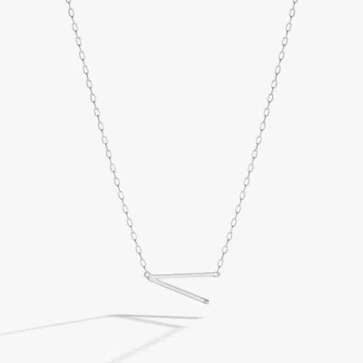 Alex And Ani Silver Elongated Initial Pendant Necklace In Metallic