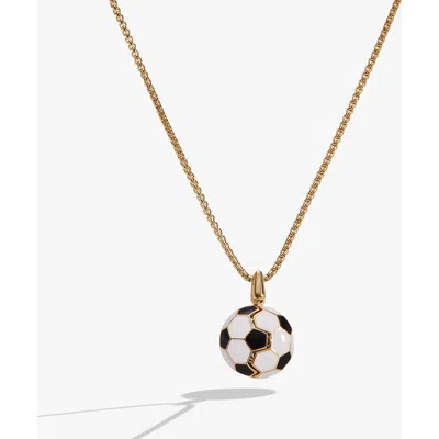 Alex And Ani Soccer Ball "control The Ball, Command The Game" Locket Necklace In Gold