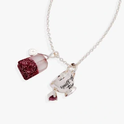 Alex And Ani 'spill The Tea' Cup & Tea Bag Charm Pendant Necklace In Metallic