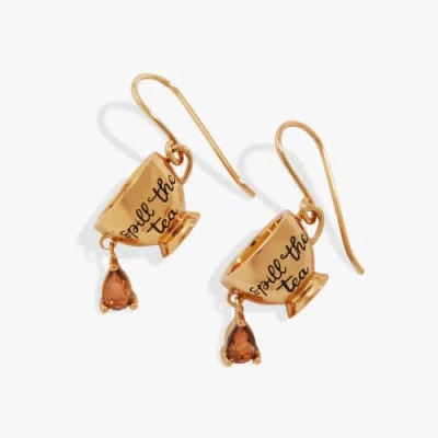 Alex And Ani 'spill The Tea' Cup Drop Earrings In Gold