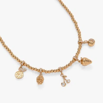 Alex And Ani Summer Fruits Charm Necklace In Gold