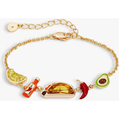 Alex And Ani Taco Inline Charm Bracelet In Gold