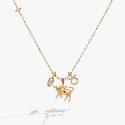 Alex And Ani Taurus Zodiac Charm Cluster Necklace In Gold