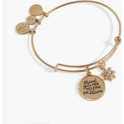Alex And Ani Thank You For Helping Me Bloom' Charm Bangle In Gold