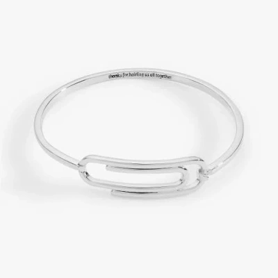 Alex And Ani Thanks For Holding Us All Together' Paperclip Tension Bangle In Metallic