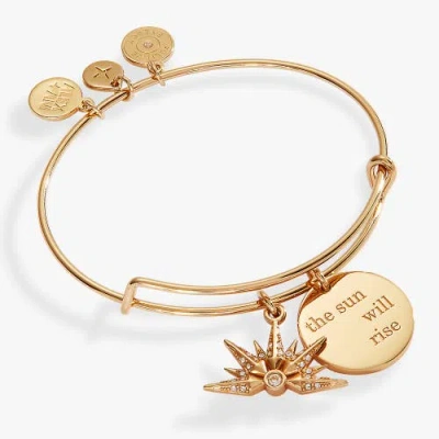 Alex And Ani The Sun Will Rise Duo Charm Bangle Bracelet In Gold