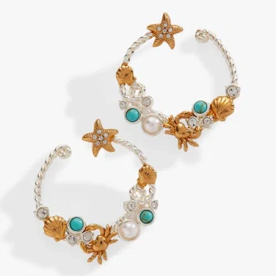 Alex And Ani Whimsical Seaside Rope Hoop Earring In Gold