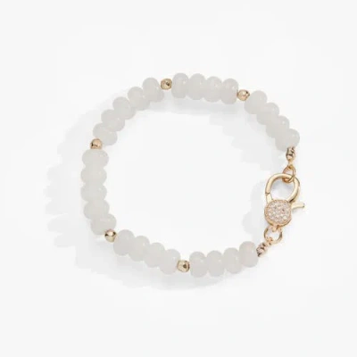 Alex And Ani White Jade Carabiner Bracelet In Gold