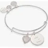 Alex And Ani Wild At Heart Duo Charm Bangle Bracelet In Silver