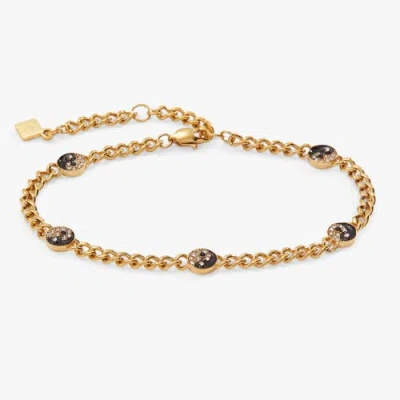 Alex And Ani Yin Yang Curb Chain Bracelet In Gold