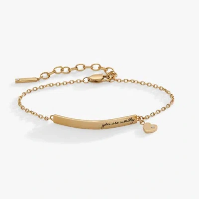 Alex And Ani You Are Worthy Inline Bracelet In Gold