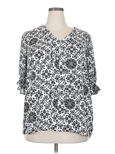 Pre-owned Alex & Lili 3/4 Sleeve Blouse In Silver