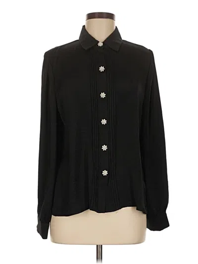 Pre-owned Alex & Lili Long Sleeve Blouse In Black