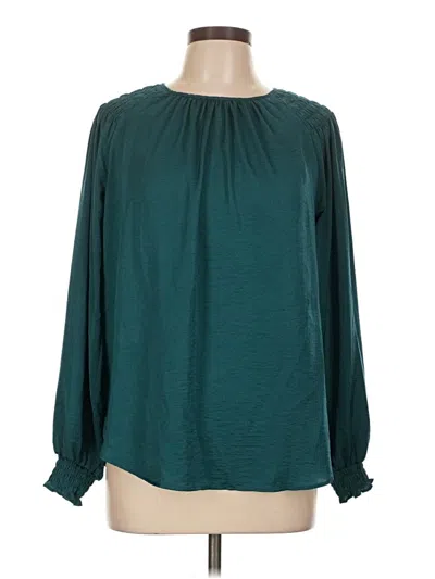 Pre-owned Alex & Lili Long Sleeve Blouse In Blue