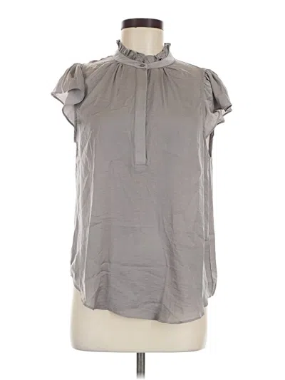 Pre-owned Alex & Lili Short Sleeve Blouse In Gray
