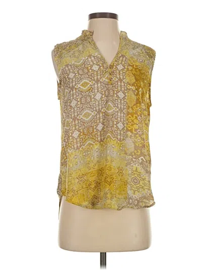 Pre-owned Alex & Lili Sleeveless Blouse In Yellow