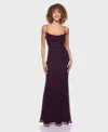 Alex & Sophia B Darlin Juniors' Embellished Cowlneck Sleeveless Gown, Created For Macy's In Purple