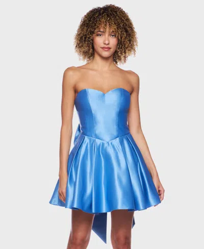 Alex & Sophia Junior's Strapless Bow Dress In Gray