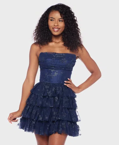 Alex & Sophia Junior's Strapless Dress In Blue