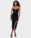 Alex & Sophia Junior's Strapless Midi Feather Dress In Black