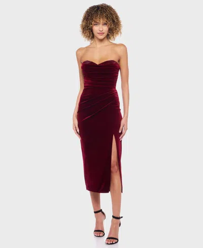 Alex & Sophia Junior's Strapless Sweetheart Neck Dress In Burgundy