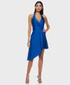 Alex & Sophia Juniors' Asymmetrical Side Tie Dress In Blue