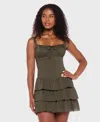 Alex & Sophia Juniors' Cotton Voile Tiered Fit & Flare Dress In Gray