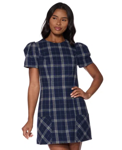 Alex & Sophia Juniors' Crewneck Dress In Blue