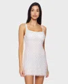 Alex & Sophia Juniors' Embellished Mesh Bodycon Dress In White